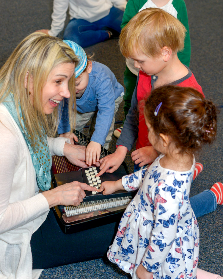 Laura Barnet Hoff-Barthelson Music School Early Childhood specialist teaches a class for pre-schoolers
